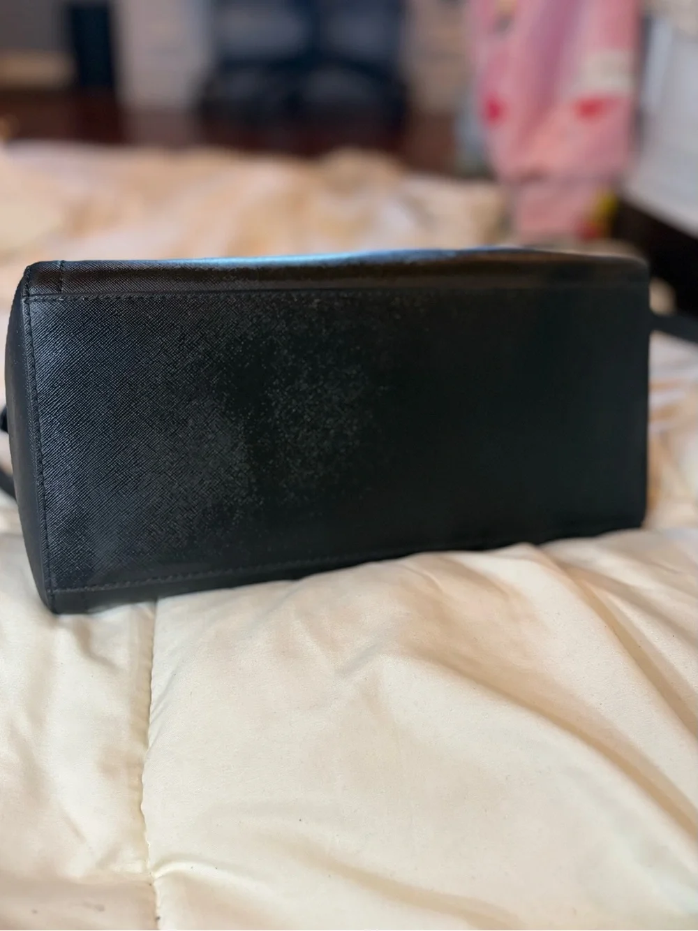 Michael Kors Black Saffiano Satchel with Gold Hardware